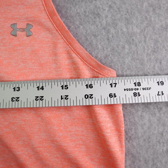 Womens Under Armour Tank Top Medium Pink Peach Heat Gear Loose Fit Athletic - Picture 7 of 12